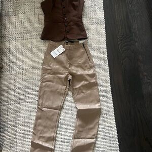 Trendy Tan Women's Faux Leather Leggings